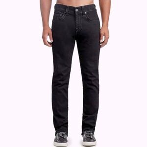 True Religion Men's Gino Low Rise Slim Fit Straight Jean Black 38/29 Horseshoe